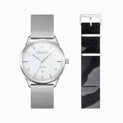 Flash Sale Set Code TS weiße Uhr und Camouflage Armband Damen Uhren|Damenuhren